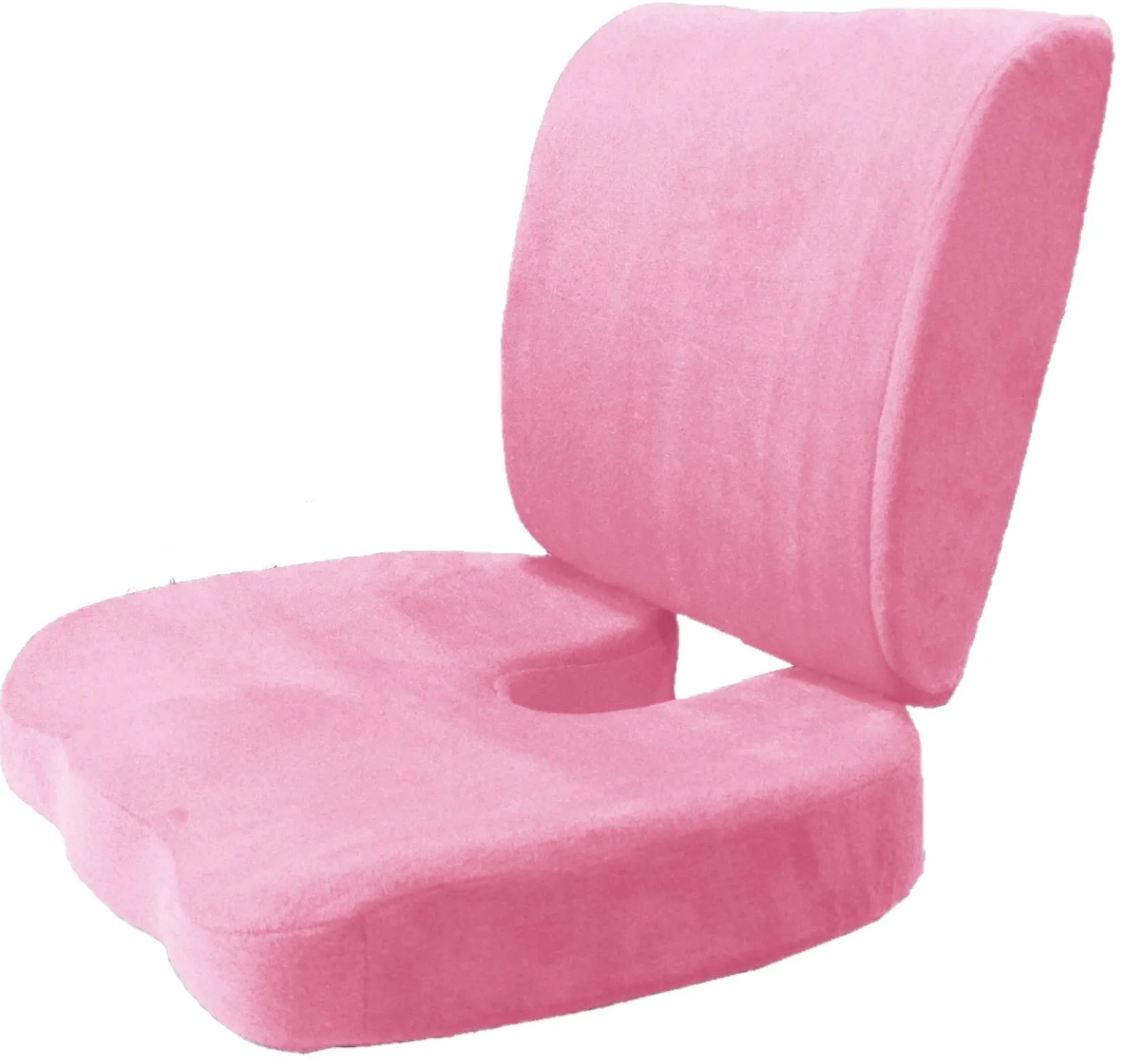 2PC SET - Premium High Resilience Memory Foam Lumbar Support Back Cushion and Coccyx Seat Cushion Pad