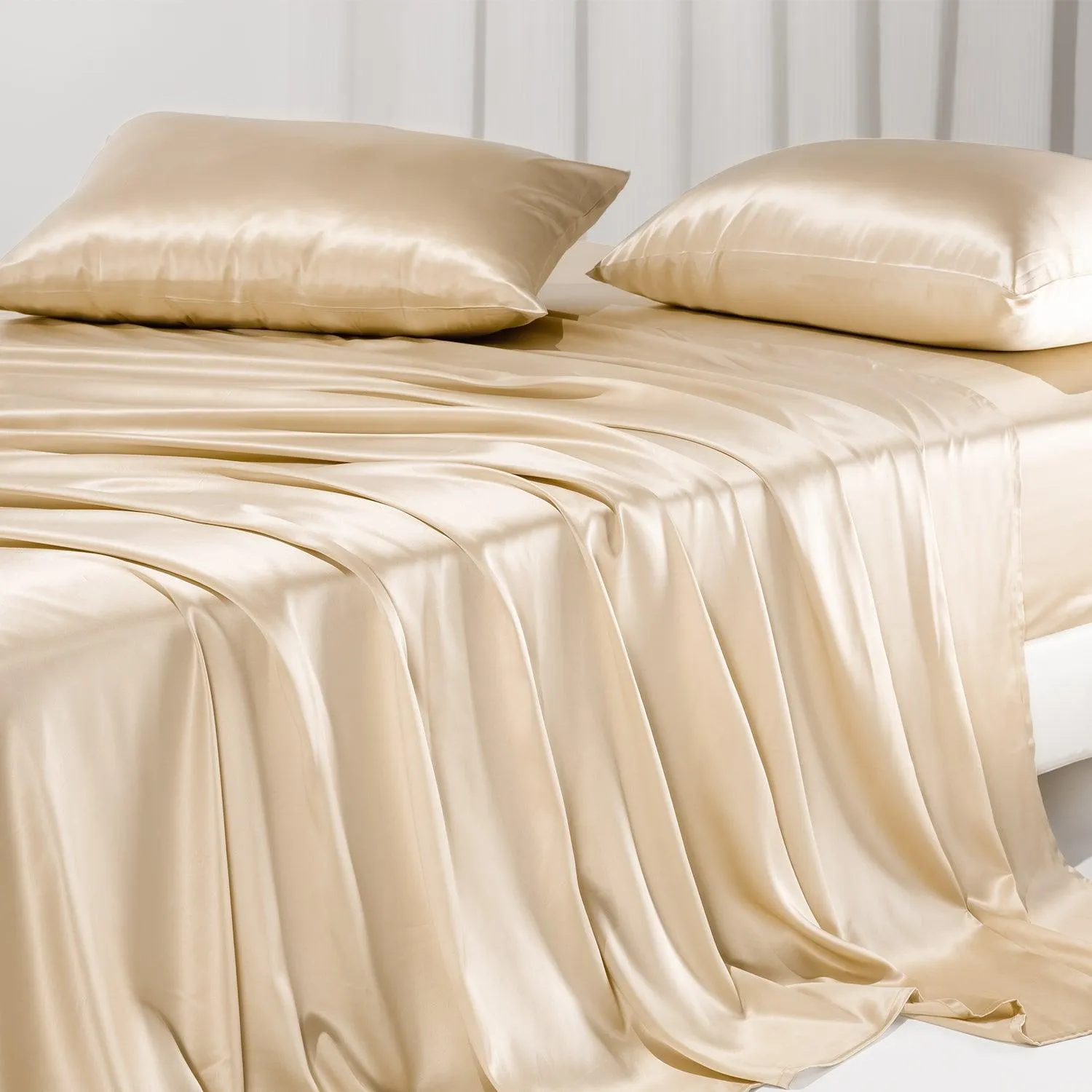 30mm 6A  100% Mulberry Silk Flat Sheets Set 4pcs