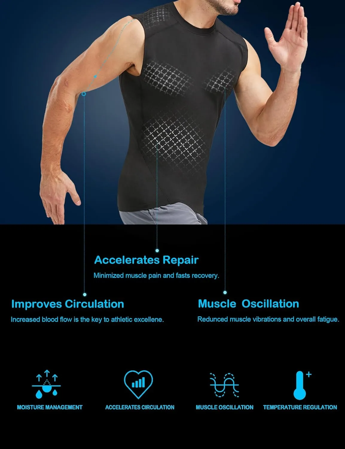 4 Pack Compression Shirts and Tank Tops Men Short Sleeve/Sleeveless Athletic Undershirt for Sport