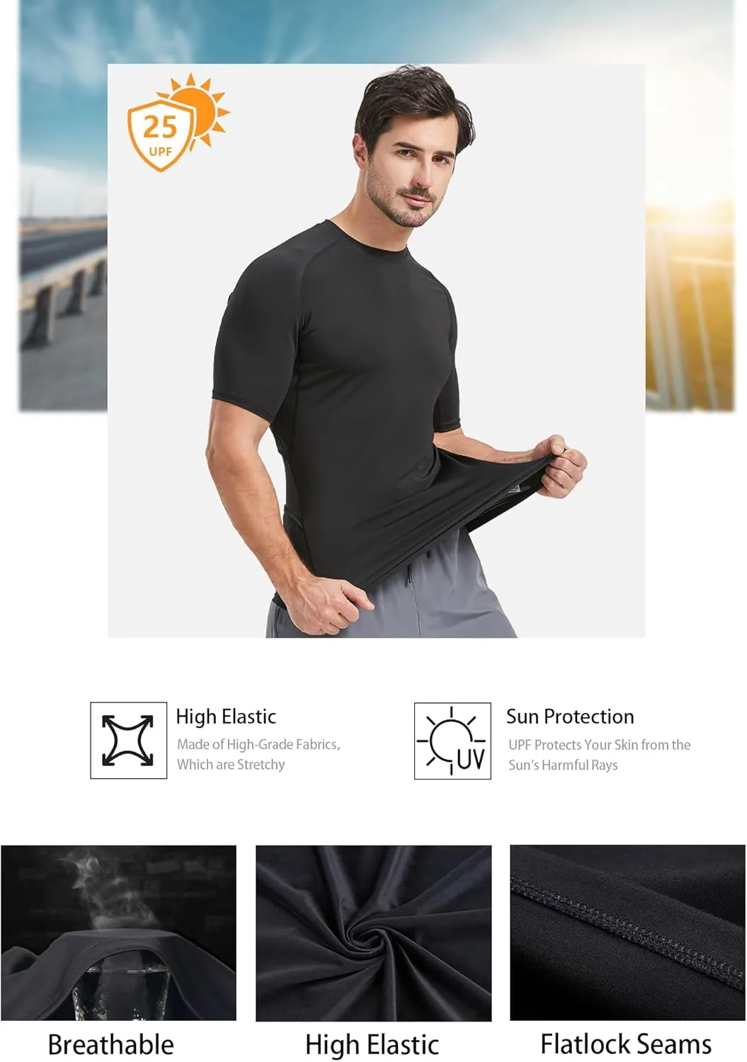 4 Pack Compression Shirts and Tank Tops Men Short Sleeve/Sleeveless Athletic Undershirt for Sport