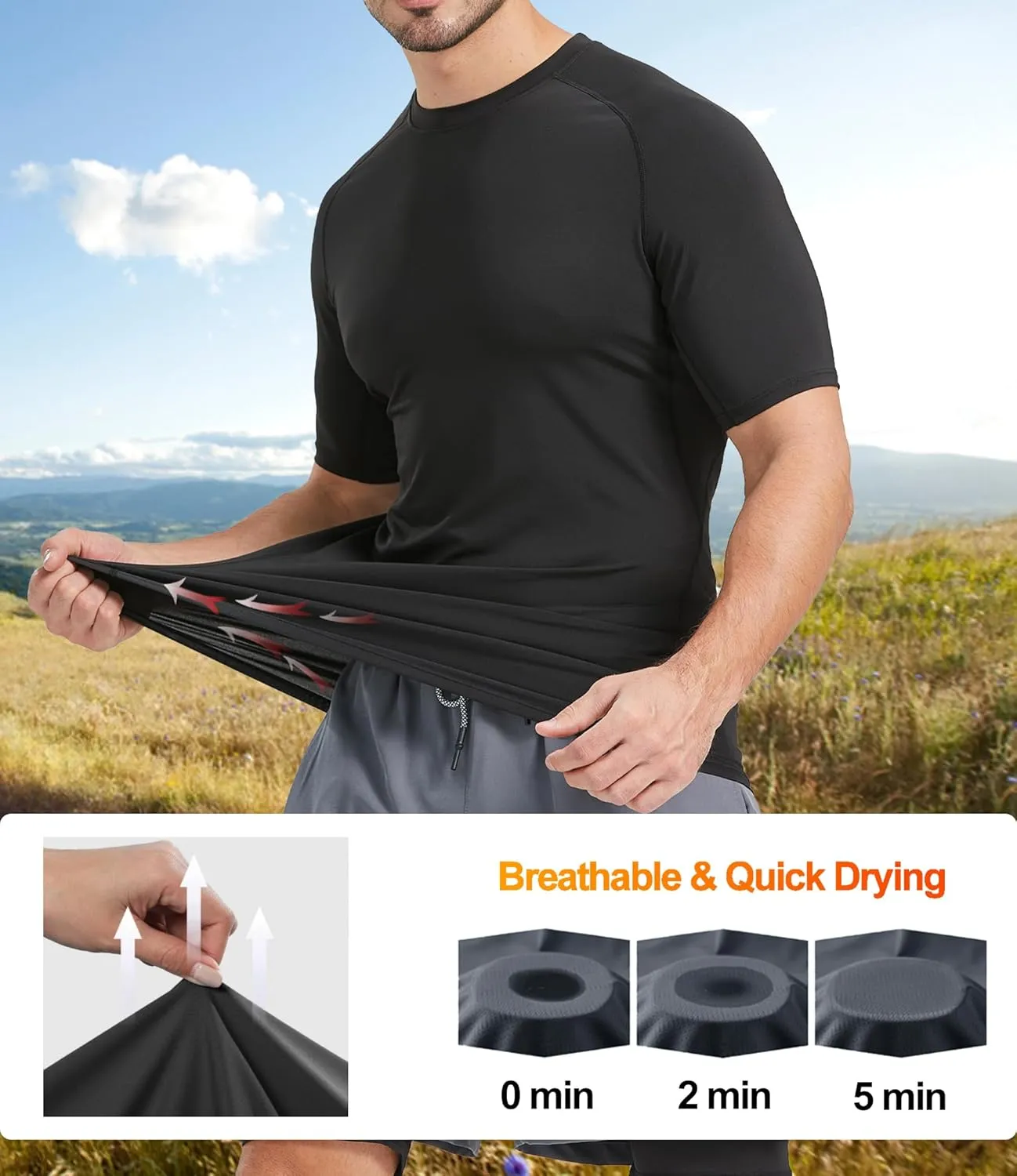 4 Pack Compression Shirts and Tank Tops Men Short Sleeve/Sleeveless Athletic Undershirt for Sport