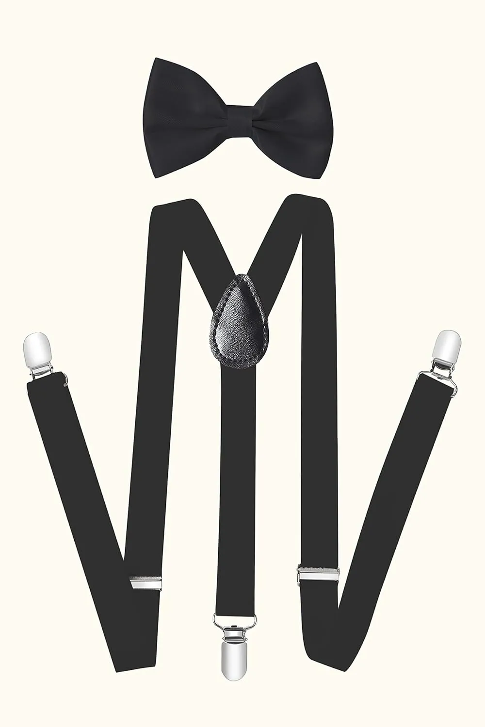 BABEYOND 1920s Mens Gatsby Gangster Accessories Set Panama Hat Suspender Bow Tie