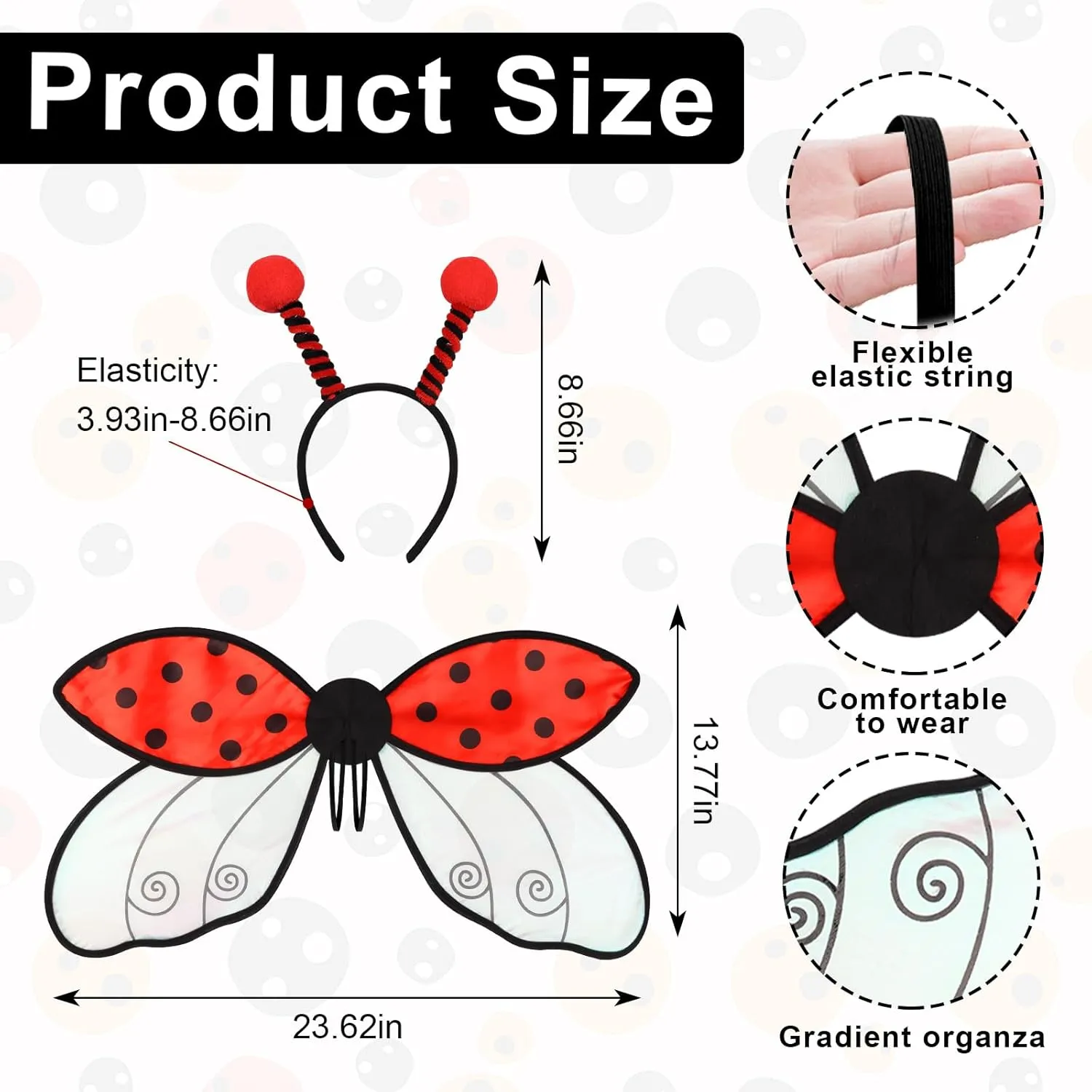 Fairy Wings Adult Women Halloween Fairy Costume for Women Accessories Butterfly Ladybug Bee Cosplay Fairy Costume Angel Wings