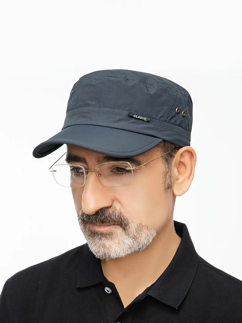 FASHIXD Mesh Military Cap Summer Army Hats for Men Quick Qry Short Bill Hat Cadet Cap