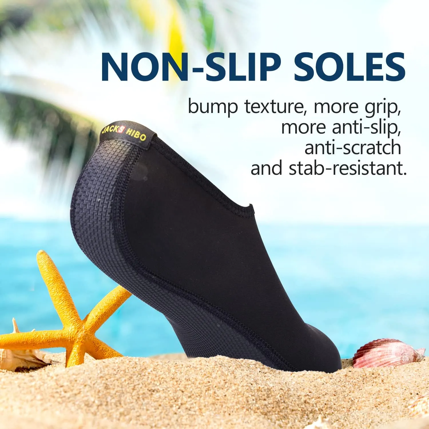 JACKSHIBO Water Shoes for Women Men Swim Shoes Water Socks for Cruise Essentials Swimming Aqua Beach Pool Yoga Surf