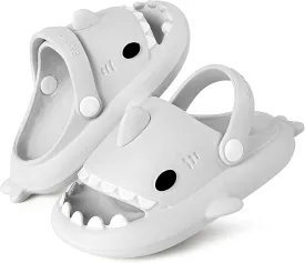 Kids Shark Slides Boys Girls Toddlers Cloud Shower Slippers Cute Cartoon Open Toe Sandals Cushioned Thick Sole Beach Pool Shoes