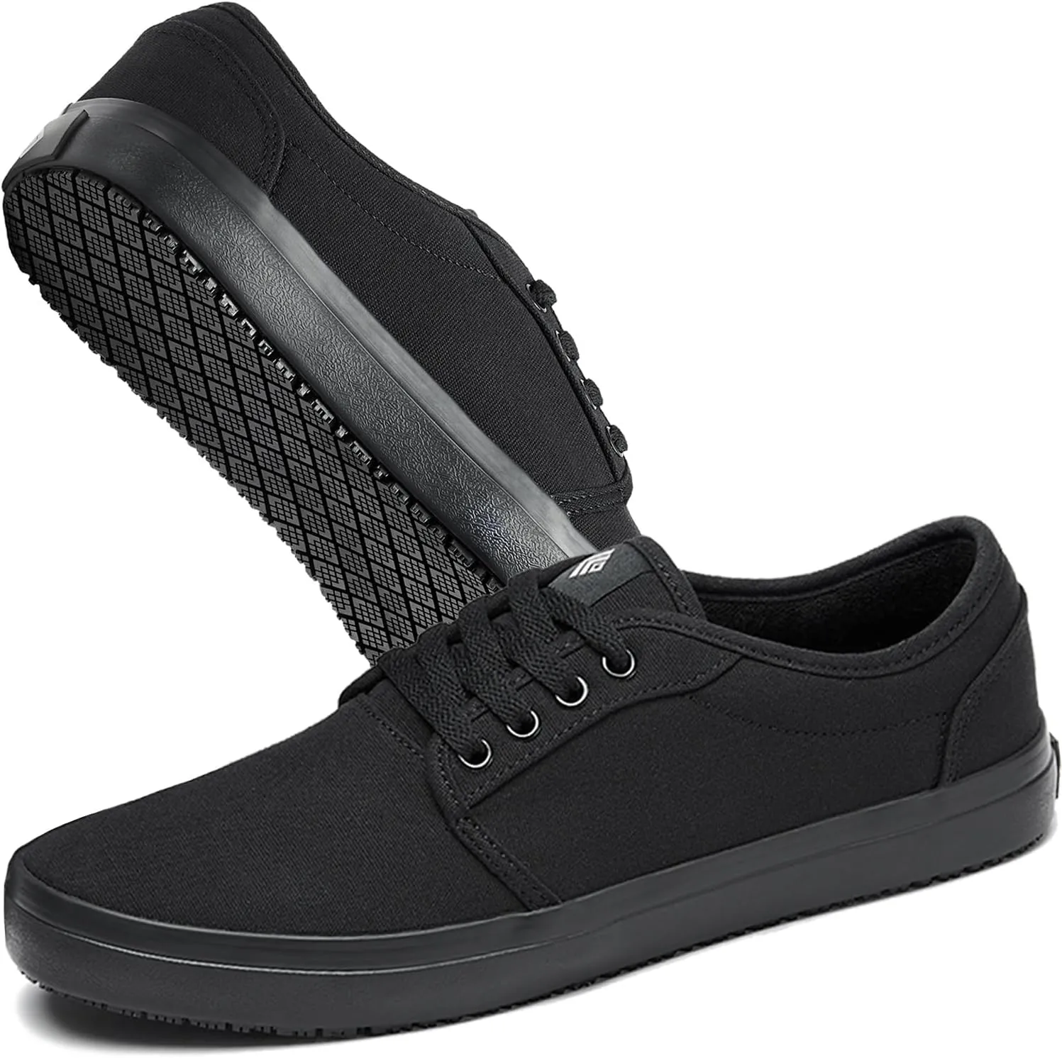 Non Slip Work Shoes for Men & Women Food Service, Unisex Black Casual Stain & Oil Slip Resistant Restaurant Server Sneakers, Comfortable Water Resistant Culinary Chef Kitchen Cook Shoes