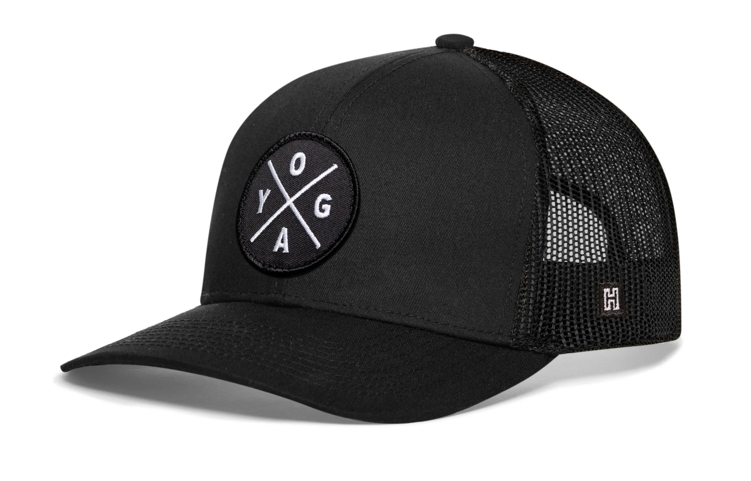 YOGA Trucker Hat  |  Black Chakra Snapback